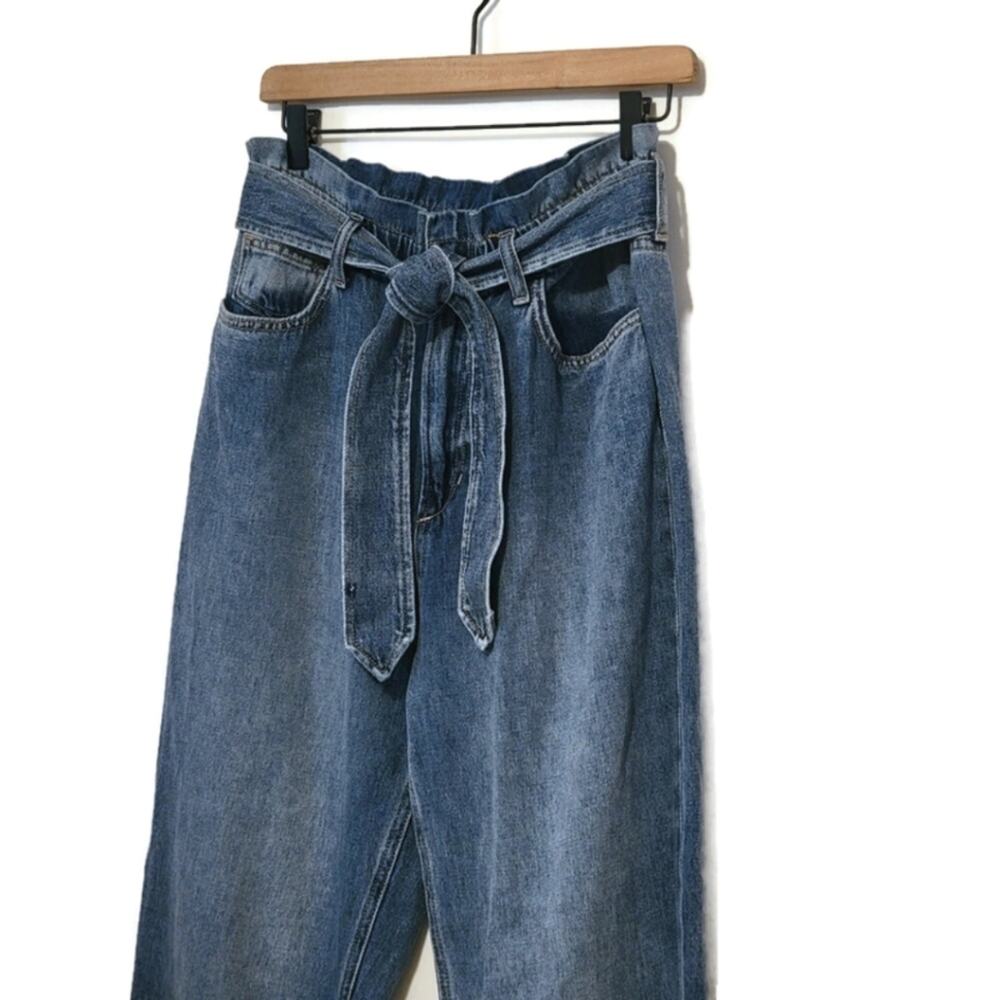 Joes Jeans The Brinkley High Rise Paperbag Tie Waist Straight Denim Jean Size 30 - Picture 6 of 14